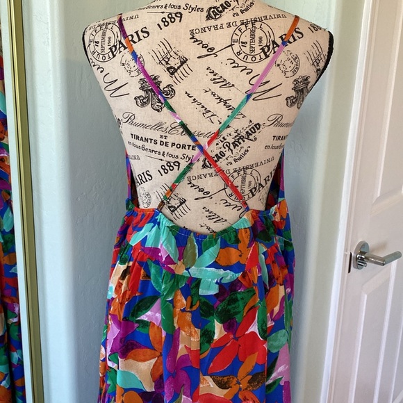 Allover VCay Floral Print Split Thigh Cami Dress. - Picture 4 of 9